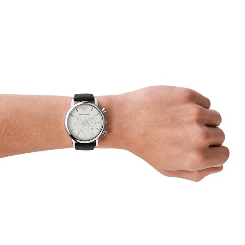 Image of Emporio Armani Men's Three Hand, Automatic or Chronograph Watch with Stainless Steel or Leather Band