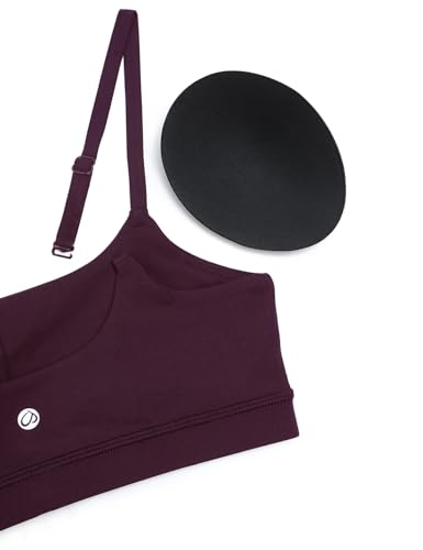 Image of CRZ YOGA Butterluxe Scoop Neck Sports Bras | Light Support, Removable Pads, Yoga, Extremely Soft, U Back, Adjustable Spaghetti Straps, for Women