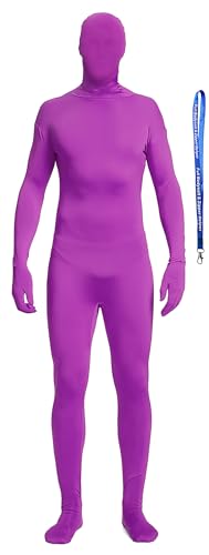 Image of Full Bodysuit Include Zipper Helper Unisex Spandex Stretch Adult Costume Zentai Disappearing Man Body Suit