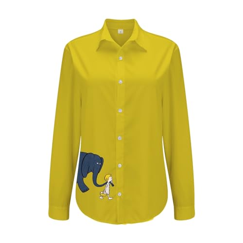 Women's Casual Shirt Print V Neck Long Sleeve Loose Shirt Top4