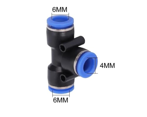 Conector rápido de plástico para ramificar líneas de compresor de aire con junta reductora 3