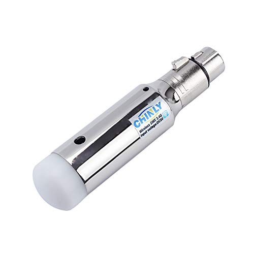 2,4 G ISM DMX512 Macho/Hembra XLR Emisor / Receptor con Antena para Moving Heads Luz (1 Receptor (Batería y Antena) Cover