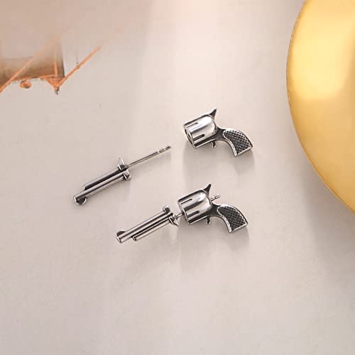 HZMAN Brincos de aço inoxidável com personalidade estilo hip hop para homens e mulheres, Aço inoxidá