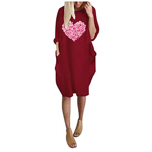 MICKURY große größen Kleidung blumenmädchenkleider dunkelrotes Kleid...