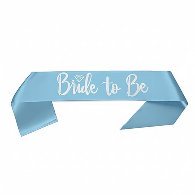 Bride to be sash | Bachelorette Bride to Be Sash | Party Supplies for Bridal Shower | Pack of 1 (Blue & White)-image-40