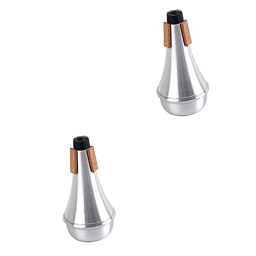 ibasenice 2pcs Trumpet Mute Trumpet Straight Cup Musical Accessory for Beginners Practice Mute Silver Speaker