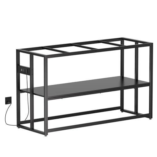 Image of Urban Deco 55-75 Gallon Fish Tank Stand with Power Outlets, 900LBS Capacity Aquarium Stand, Metal Fish Tank Stand Dual-Layer Design Terrarium Stand, Black