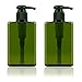 Alledomain Lot de 2 flacons à pompe vides rechargeables en plastique de 280 ml pour shampooing, douche, douche, liquide de toilette (vert)