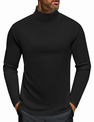 Ekouaer Men's Turtleneck Long Sleeve Turtle Neck Shirts Basic Lightweight Undershirt Thermal Pullover Sweater S-XXL