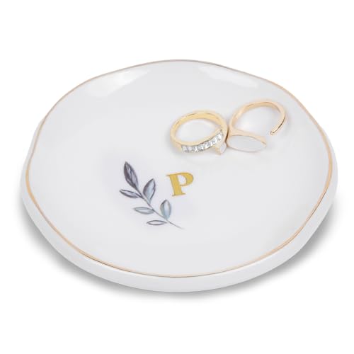 Personalized Ceramic Ring Dish, Initial Jewelry Tray for Rings, Earrings, Necklaces & Bracelets, Gift for Engagements, Birthdays, Holidays, Mom, Sister, Bridesmaid, Bride-to-Be, 4 Personalized Ceramic Ring Dish, Initial Jewelry Tray for Rings, Earrings, Necklaces & Bracelets, Gift for Engagements, Birthdays, Holidays, Mom, Sister, Bridesmaid, Bride-to-Be, 4