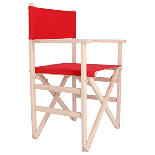 Aranaz - Sillón Director Plegable Sin Barniz Lona, Roja
