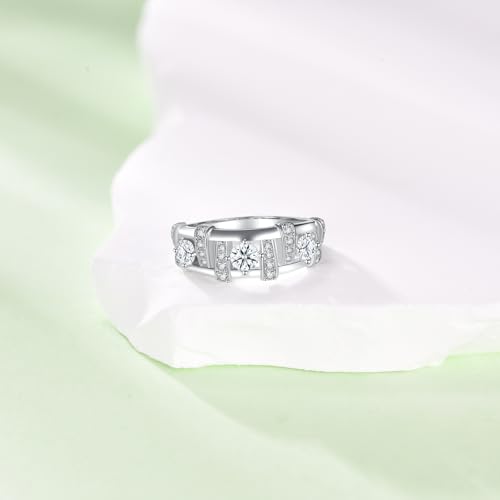 Moissanite Crossover Ring for Women 925 Sterling Silver Criss Cross Band Eternity Ring Fine Jewelry for Engagement Wedding 6