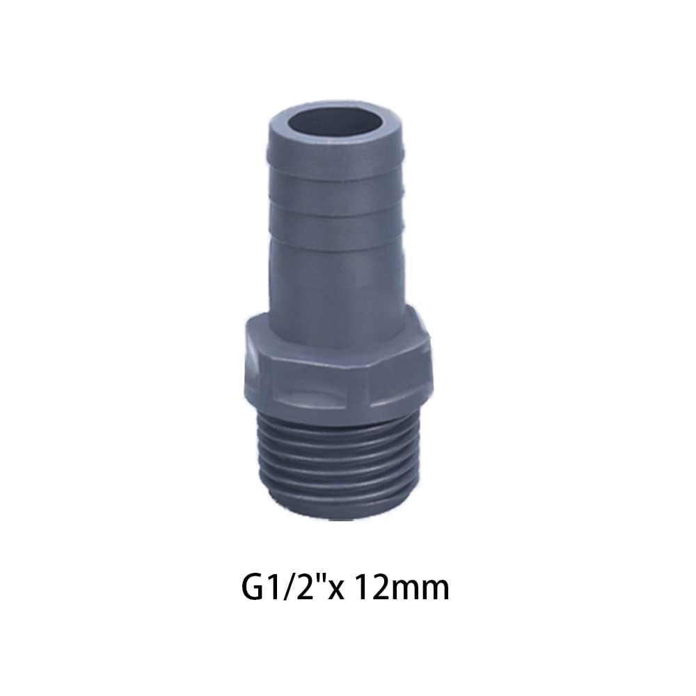 External Thread Hose Connector Barb Hose Fitting Connector Adapter PVC Pipe Adapter Pipe Fittings(G1/2" x 12mm) - Image 2