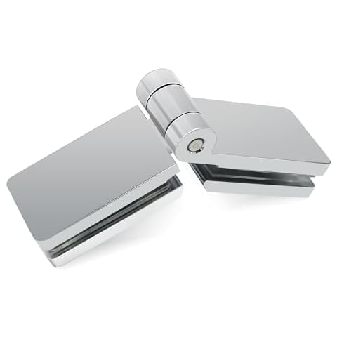 i-Homare Heavy Duty Solid Brass Glass Door Hinges,Shower Room Accessories Glass Shower Door Hinges, (230 Degree) (Polished Chrome) Cover