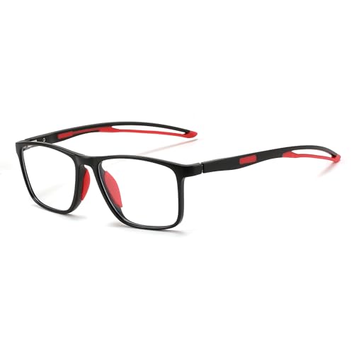 Image of FEISEDY Blue Light Glasses for Women Men TR90 Sports Ultra-Light Glasses Anti Glare UV Protection B0109