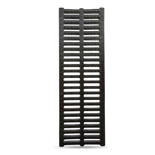 Canaleta Desague con Rejilla Rejilla de Drenaje Lineal de Plástico para Zanjas, Cubierta de Drenaje Exterior Resistente para Patio, Garaje, Jardín, Terraza, Filtros de Agua de Lluvia Estrechos para Bl