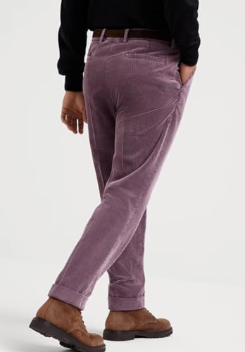 Men's Cotton Corduroy Pant Classic Fit Flat Front Dress Trousers3