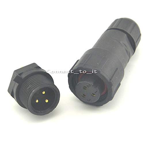 (10 Sets/lot) IP68 Waterproof Connector 3pin Contacts Panel Type Adapter