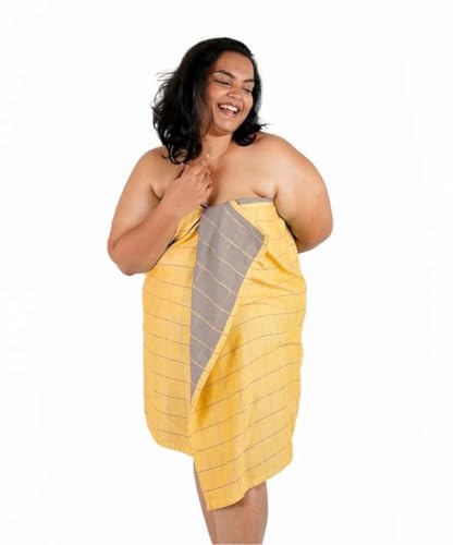 Image of Doctor Towels, World's First Banana Double Cloth Bath Towels (Plus Size) | Dermatologist Tested for Sensitive Skin | 240 GSM Towels for Bath Large Size | Clinically Tested to Help Reduce Acne - Golden