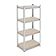 Relaxdays Schwerlastregal, HxBxT: 138x60x40 cm, 200 kg, Stahl, 4 Ebenen, Lagerregal, Keller, Garage, zum Stecken, Silber