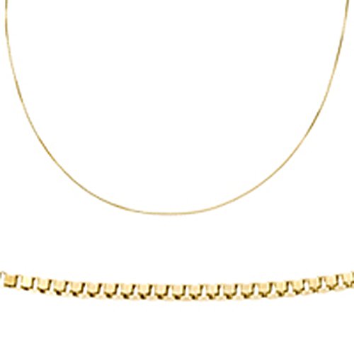Dazzlingrock Collection Thin Delicate 14k Box Chain Necklace (18 inch),