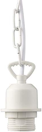 PRET White Pendant Cord Ceiling Light with Gloss White Chain E27 Edison Fitting
