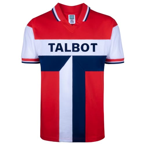 Score Draw Coventry 1982 Away Retro Football Shirt Red/Navy Large Cotton