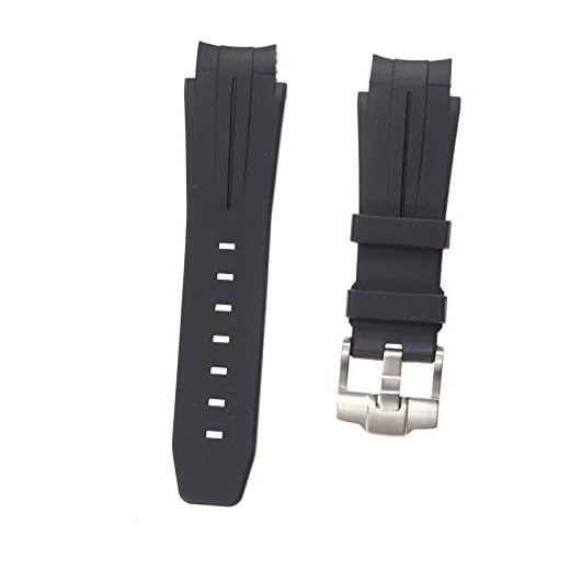 ROUHO 21Mm Silikon Rubber Strap Watch Zubehör Für Rolex Submariner Deep Sea Seenot-Schwarz