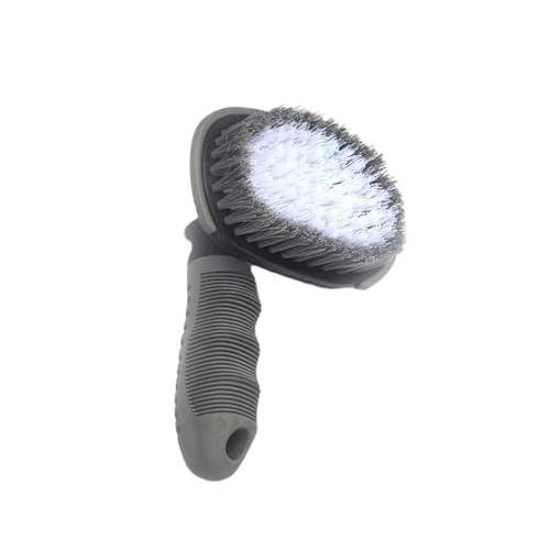 Image of MenzaPro Car Tyre Cleaning Brush with High-Density Nylon Bristles | 3D Curved Design, Anti-Slip Handle | Heavy-Duty Tyre, Wheel & Rim Cleaning Tool