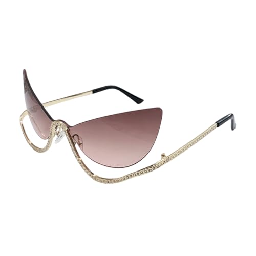 Lunettes de soleil œil de chat sans monture en métal chic et luxe