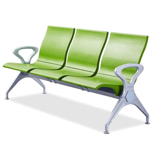 Heavy Duty 3-Seat Waiting Room Chairs Bench with Arms Steel Frame