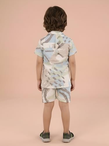Image of POLKA TOTS 100% Cotton Co-Ord Set for Boys | Half Sleeve Shirt & Shorts Beach Outfit for Kids | Ultra-soft & Breathable Summer Clothes for Toddler & Baby Boy | Casual Dress & Printed Nightwear Set