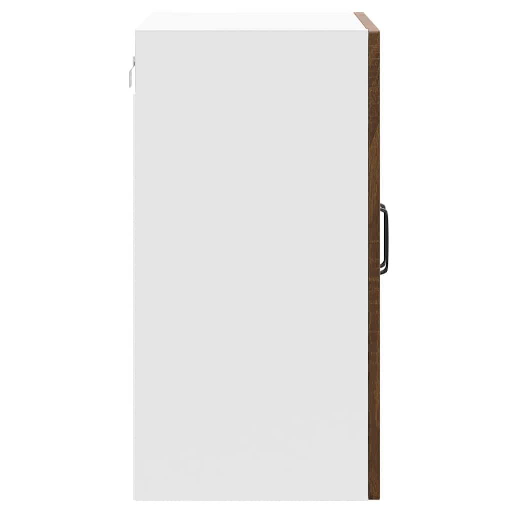 Küchen-Hängeschrank Lucca in Braun Eichen-Optik aus Holzwerkstoff, 60 x 31 x 60 cm, mit viel Stauraum, Glastüren und Wandmontage für Geschirr, Töpfe, Teller und Küchenzubehör