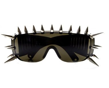 Punk Rocker Large Shield Spike Fashion Novelty Sunglasses