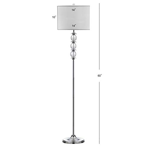 Safavieh Lighting Collection Riga Clear Crystal/ Chrome 60-Inch Living Room Bedroom Home Office Standing Floor Lamp (Led Bulb Included) #TOP6
