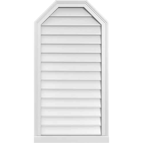 Ekena Millwork GVPOT22X4203SN Octagonal Top Surface Mount PVC Gable Vent, Factory Primed White