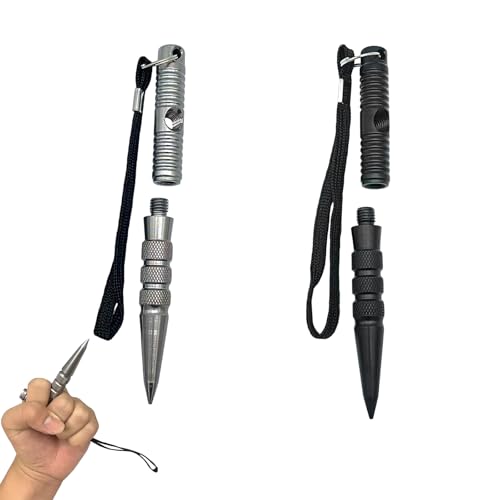 Multifunktionaler Schlüsselanhänger 2 Stück Tactical Pen mit rutschfester Oberfläche 13 cm Länge für große Hände robustes Design mit Glasbrecher & Schraubendreher ideal für Alltag & Out
