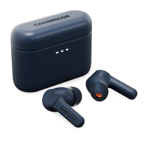 Cambridge Audio Melomania A100 SE – True-Wireless-Ohrhörer mit adaptiver aktiver Geräuschunterdrückung, aptX™ Lossless Bluetooth, Dolby Audio, bis zu 39 Std. Akku mit Ladecase – Blau