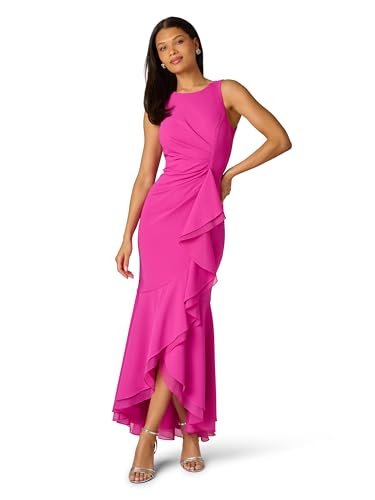 Image of Adrianna Papell Ruffle Crepe Halter Gown