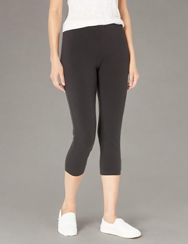 Hanes Women's Capri Leggings, Stretch Cotton-Spandex Leggings, High Waist Women's Sports Leggings, 22"4