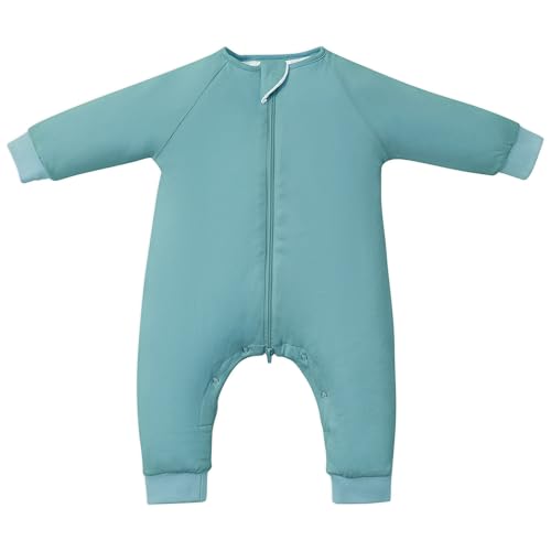 Image of Baby Sleep Sacks with Feet, 1.0 TOG Long Sleeve Wearable Blanket for 0-6M Infants & 2T-4T Toddlers, Soft and Cozy