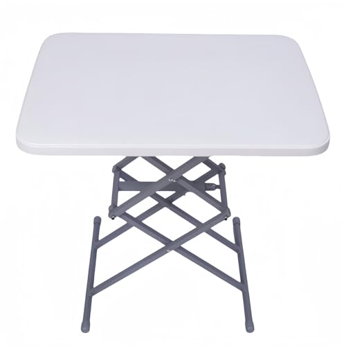 chengshuangサイドテーブル 折りたたみテーブル パソコン 組み立て不要 勉強机 学習机 パソコン 合金脚 超軽量 ミニ コンパクト 持ち運び便利 アウトドア BBQ キャンプ 耐荷重100KG 高さ調整:34-69CM (ホワイト(ペントレイはあ