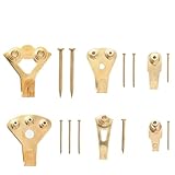 Top Picture Hangers,Yrmynail 120 Packs Golden Picture Photo Frame Hooks for Wall Mounting with Pin Nails,Heavy Duty Hanging Kit Supports 10-100 Lbs & Reduce damage to walls