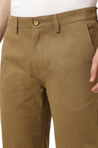 Image of Peter England Men's Super Slim Fit Stretchable Everyday Casual Trouser | Scoop Pocket Premium Twill Chinos | Flat Front