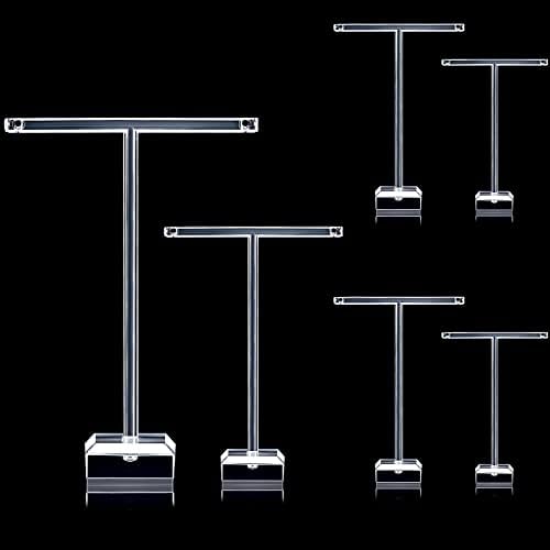 Acrylic Earring Holder Clear Earring Holder Countertop Earrings Display T-Bar Earrings Display Stand Holder Hanging Jewelry Organizer for Necklaces Bracelet Earrings (6 Pieces)