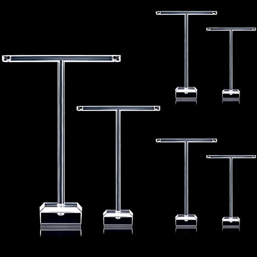 Acryl Ohrring Halter Klarer Ohrring Halter Arbeitsplatte Ohrringe Anzeige T-Stange Ohrringe Anzeige Stand Halter Hängende Schmuck Organizer für Halsketten Armband Ohrringe (6 Stück) Cover
