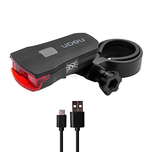 nean Fahrrad Akku LED Rücklicht mit Bremsanzeige, Rückleuchte mit Bremslicht, Fahrradlicht mit StVZO-Zulassung, Outdoor Rückstrahler, Heck Lampe 6 Candela, rot Cover