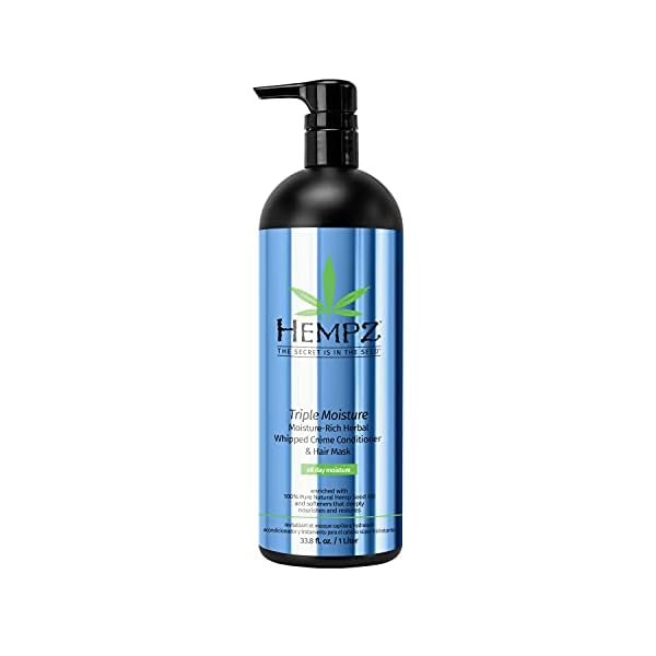 Hempz-Triple-Moisture-Rich-Herbal-Whipped-Creme-Conditioner-and-Hair-Mask-for-Women-and-Men-338-oz-Premium-Natural-Moisturizing-Conditioners-to-Repair-Dry-Damaged-Hair-Scented-Hair-Care Hempz Triple Moisture-Rich Herbal Whipped Creme Conditioner and Hair Mask for Women and Men, 33.8 oz. - Premium, Natural Moisturizing Conditioners to Repair Dry, Damaged Hair - Scented Hair Care