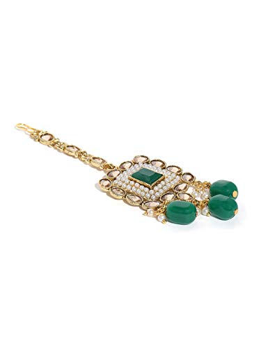 Women's Mesmerising Green Traditional Choker Jewellery Set