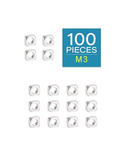 Image of M3-0.5 Square Nuts - IMScrews 304 Stainless Steel Square Nuts - Durable Fasteners for Home Repairs and Professional Engineering Pack of 100